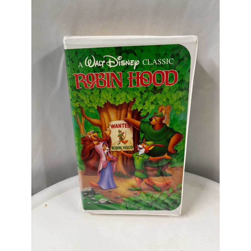 Walt Disney Classic Robin Hood VHS White Clamshell Case 1991 Vintage Movie 1189‎